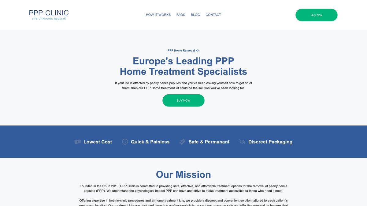 PPP Treatment Kit website homepage screenshot